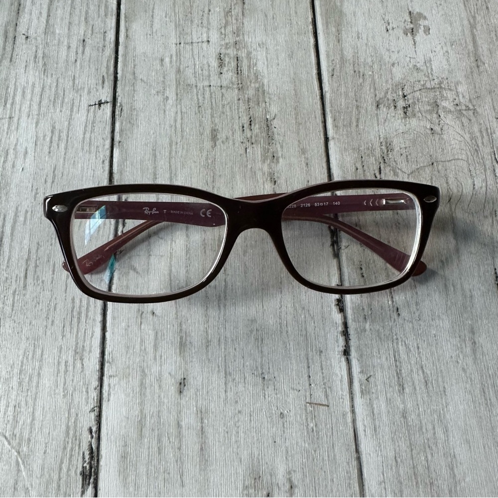 PREOWNED RAY BAN WOMENS RX GLASSES GLASS FRAMES PURPLE BLACK BROWN RB 5228 2126
